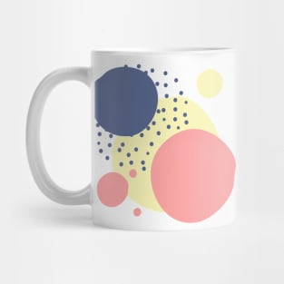 Art circles and dots pattern - yellow, pink and dark blue Mug